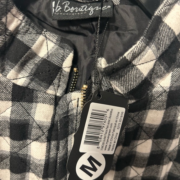 NWT Medium Quilted buffalo Check Jacket from B Boutique By Evergreen. Christmas - Picture 5 of 7